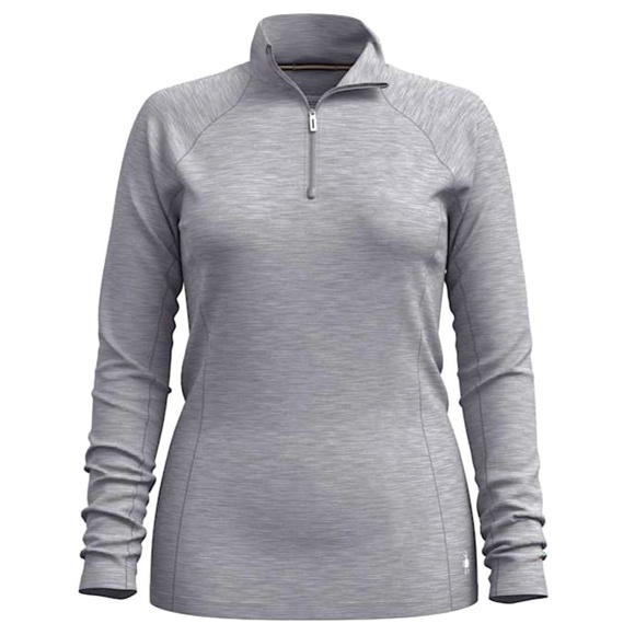 SMARTWOOL Classic All-Season Merino Base Layer 1/4 Zip Gray - Picture 2 of 10